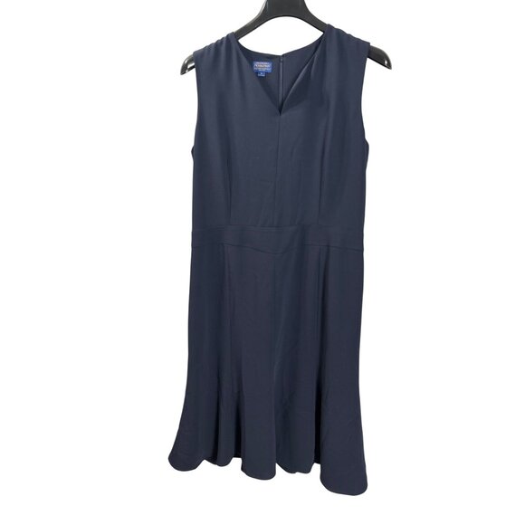 Pendleton Dresses & Skirts - Vintage Pendleton Womens Sleeveless Navy Blue Midi Dress Size 14 Polyester Lined